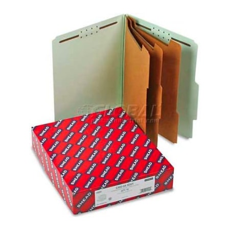 Smead Smead 3 Expansion Classification Folders, Letter, Eight-Section, Gray-Green, 10/Box 14091
